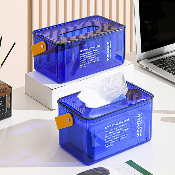 Fyrkantig genomskinlig akryl servettbehållare, lådöverdrag rektangulära, badrum ansikts servettbehållare, bord genomskinlig torktumlare ark dispenser för badrum, kök