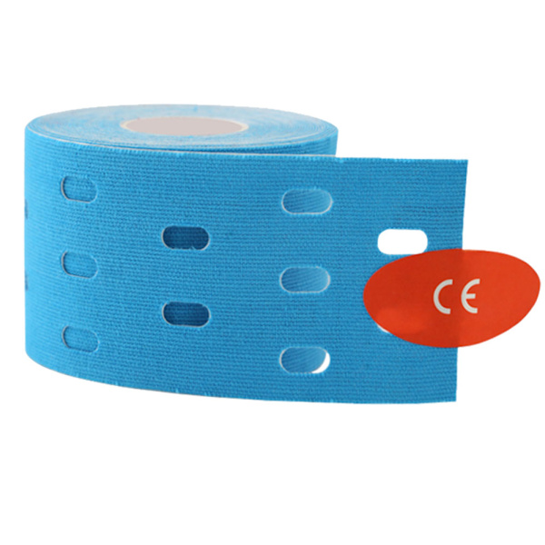 5cm*5m Perforeret Elastisk Klæbende Sportstape Muskel Taping Strapping Bandage Sort