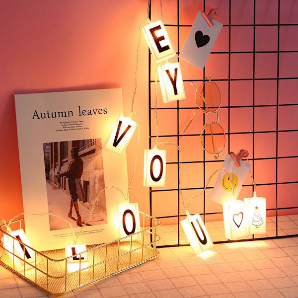 10LED 26 engelska bokstäver + siffror LED DIY ljusslinga dekor för fest bröllop hem