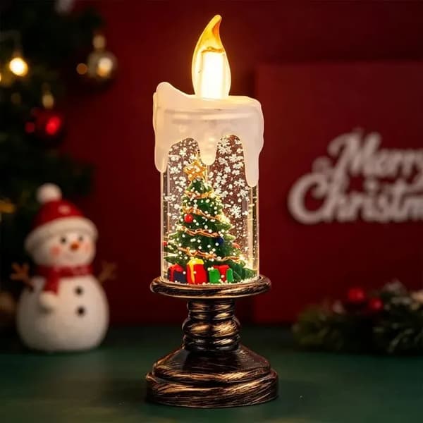 Flammefri julelys, batteridrevet snekugle-lys, ideelt til julepynt og familiefester.