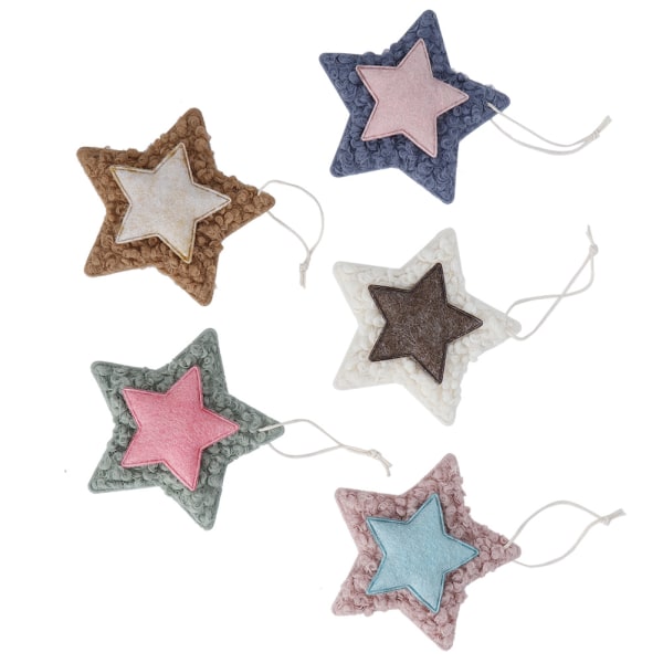 5 st stjärnformade icke-vävda dekoration julgranshängen Leksaker Hemhängande prydnad