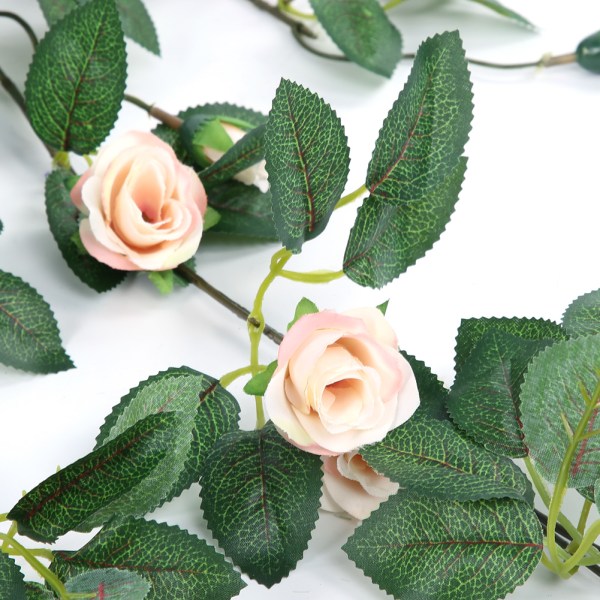Rose Flower Vine, konstgjorda blommor för hemmets bröllopsdekor konstgjorda dekorativa (champagne)