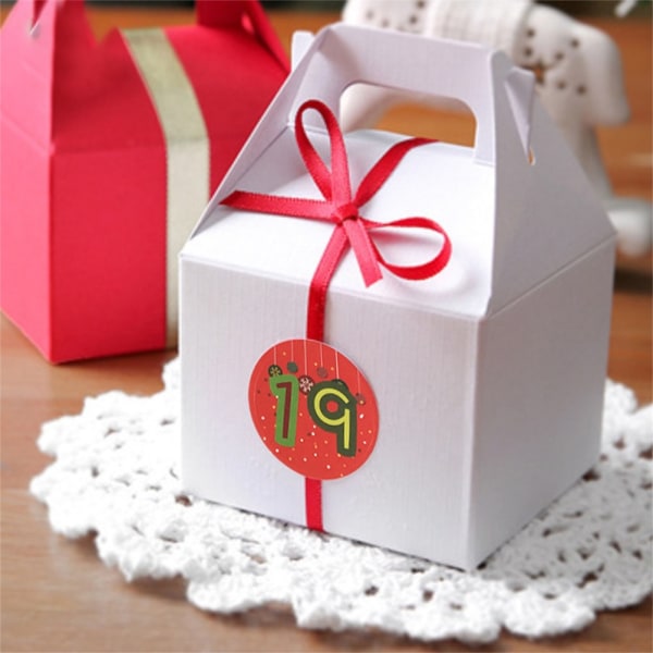 Jul Adventsnummer klistermärken  Julgodis försegling klistermärken DIY gåvor paket etiketter