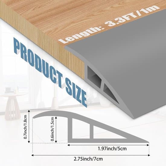 Transition Profile Double-Sided Self-Adhesive Threshold Profile, PVC Floor Transition Profile for Connecting Floor Joints/Carpet Threshold Transition