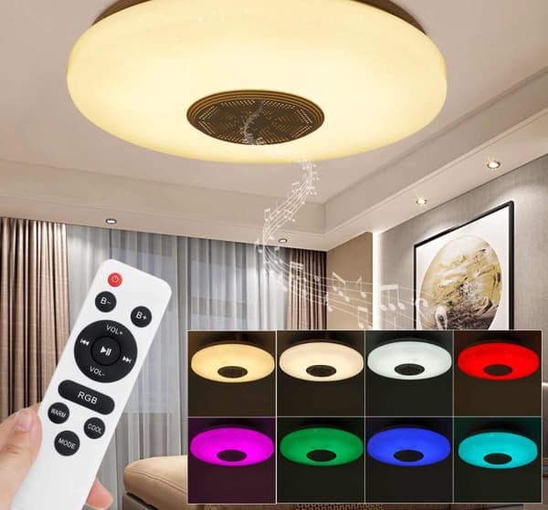Smart LED-taklampa med Bluetooth-högtalare - Taklampa - Appkontroll