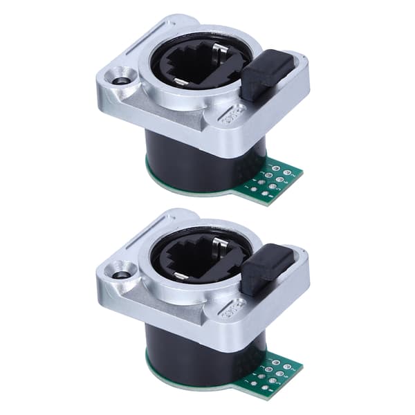 2 stk. RJ45 PCB-panel Vandtæt Rund Slidstærk Isolator PA-materiale ELRJWH5-kort