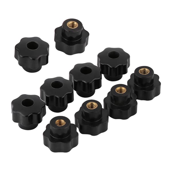 10 Pcs Universal Black Round Plastic Knob Handles M6*25 for Machine Tool