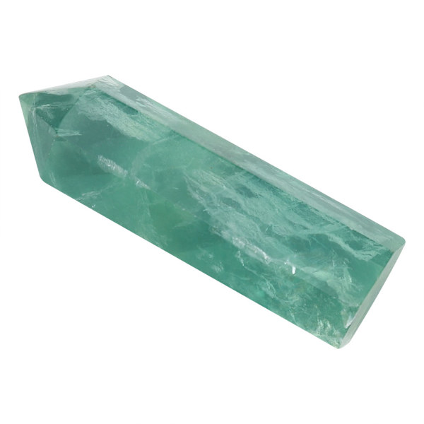 Kristallkvarts Naturlig Grön Fluorit Hexagonal Kristallkolumn Fluorit Energistol （ 5-7cm）