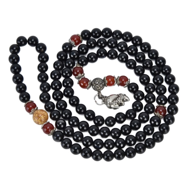 Perlekjede Armbånd Lykke Naturlig Obsidian Armbånd for Kvinner Menn Helse Velstand Penger Feng Shui Smykker