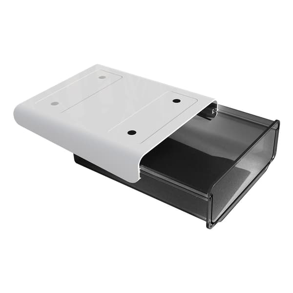 Under-desk Storage Box No Punching Storage ABS PS Small Hidden Drawer for Dorm Small Transparent Black