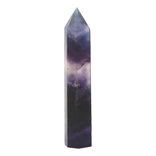 Enkelt Spidset Farverig Fluorit Krystal Søjle Healing Meditation Krystal Kvarts