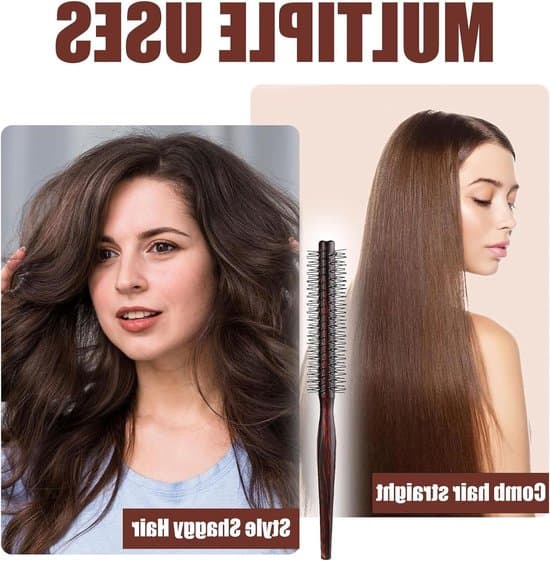 - Rundbørste - 3-delt sett - Mini rundbørste - Krølltang - Nylonbørste - Egnet for fint/kort hår