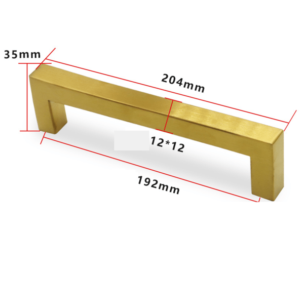15 køkkengreb, skabsgreb, guld, møbelgreb, 192 mm hulafstand