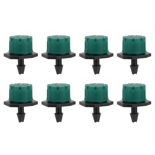 100 PCS 360 Degree Adjustable Irrigation Dripper 1/4 Inch Drip Irrigation Sprinkler for Irrigation System Green