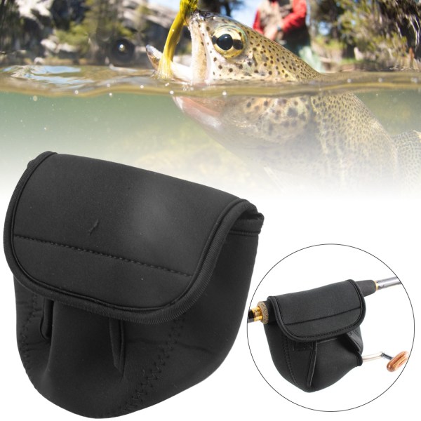 Bærbar Spinnestangsholder Beskyttende Blød Cover Elastisk Med Krog & Loop Fiskegrej Sort (M)