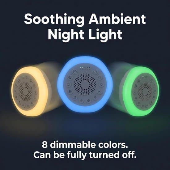 White Noise Machine with Night Light, 27 Non-Looping Sounds