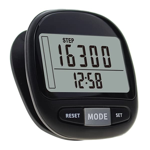 3D Pedometer with Clip and Strap, Accurately Calculates Walking Distance and Calorie Consumption, 7-Day Memory Function.