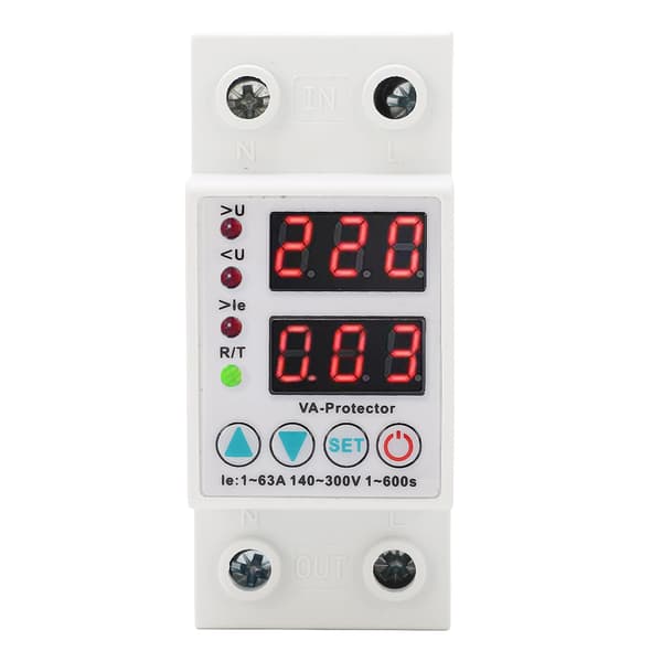 Voltage Protector Adjustable Digital Display Automatic Recovery Flame Retardant Arrester 1-63A 230V