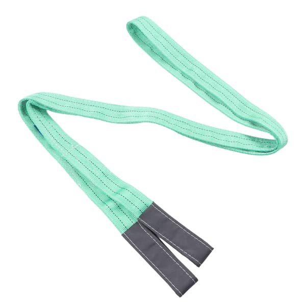 Polyester Rigging Lifting Strap Industrial Crane Flat Heavy Duty Lifting Sling 2000kg Capacity 4 Meter 2 Eye Buckle Green