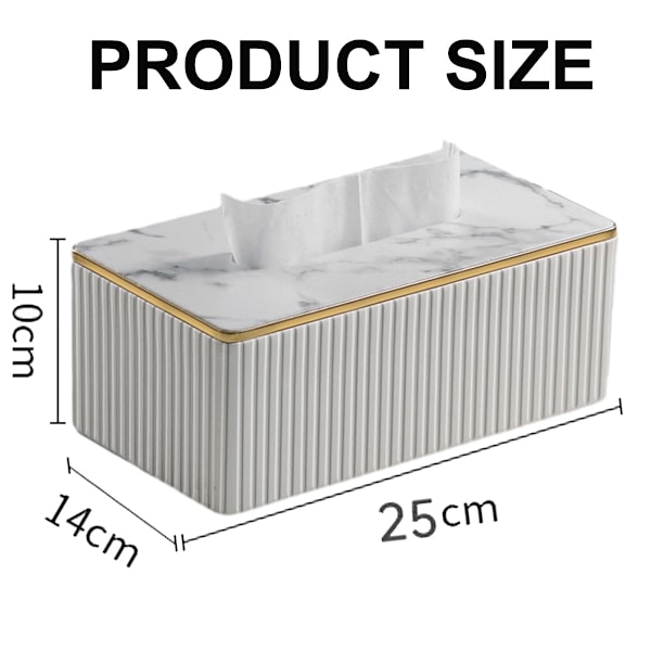 Rektangulär servettlådehållare i PU-läder, för Kleenex, servetter, servettlådeöverdrag rektangel