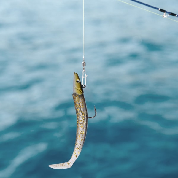 Fiskdragning Tonfiskform Bete Fiskeredskapskrok med jigghuvud fisketillbehör (svart&guld)