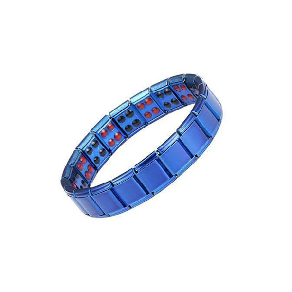 Magnetiska armband för män i titanstål, kroppsslankande armband, dubbla rader med starka magneter, armband för hälsovård