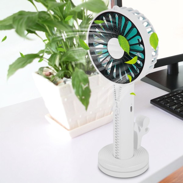 Mini Håndholdt Sommer Køleventilator Lynlader Fans til Hjemmet, Kontor (Hvid)