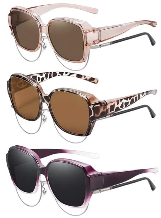 3-pak ultralette unisex flip-up clip-on UV400 solbriller til kørsel (145 mm stel)