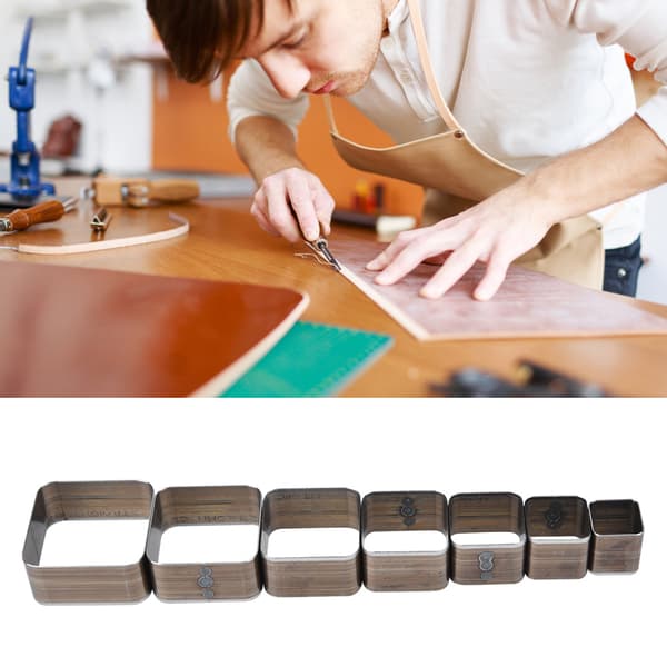 7 pcs 20-50 mm Leather Cutting Dies Set Square Shape Tool for DIY Craft Punch Die