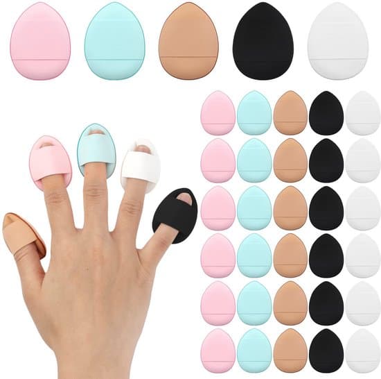 Mini Makeup Sponges - 35 soft applicators for foundation, concealer, and eyeshadow, available in 5 colors.