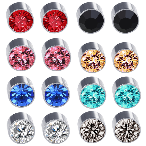 Rhinestones Magnetic Stud Earrings Body Slimming Earrings Weight Loss Non Pierced Earrings Jewelry Gift