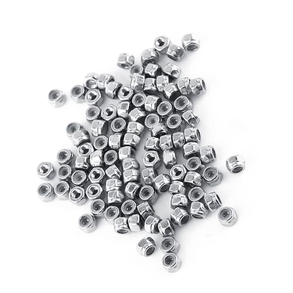 Stainless Steel SS304 Nylon Insert Hex Lock Nuts Set (M2, 100 Pcs)