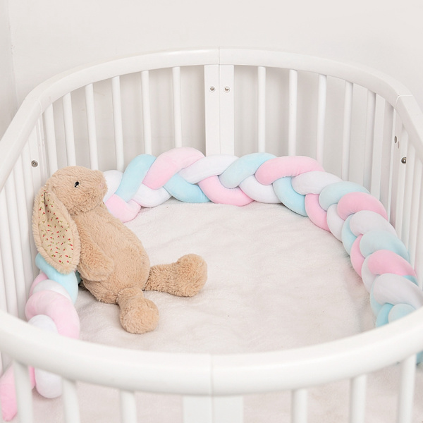 Baby Flettet Sengestød Lang Baby Vugge Pude Knude Blød Slange Pude (3.28ft)