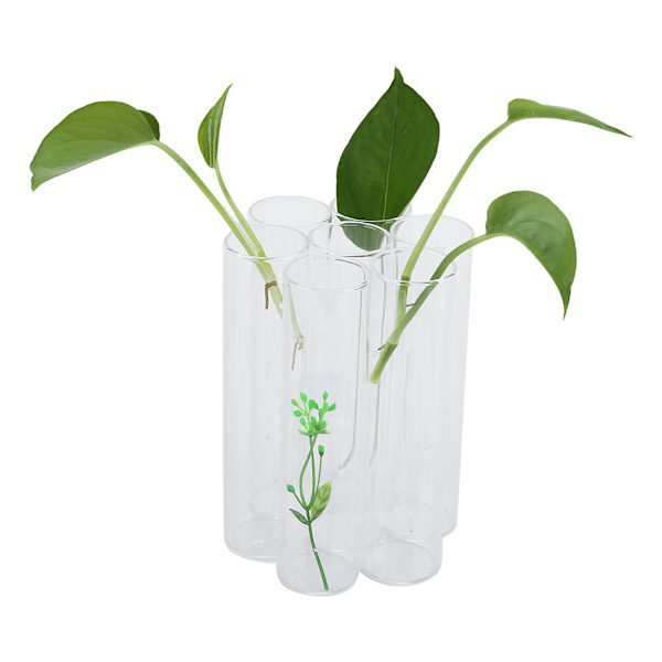 Transparent lång rör glasvas hydroponisk terrarium planterhållare blomma vas dekoration