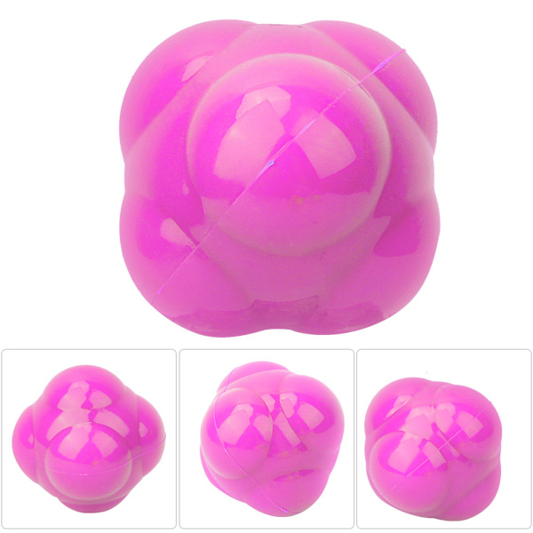 Silikon Hexagon Agility Reaktion Hastighetsboll Fitness Träningsleksaker för Nybörjare (Rosa)