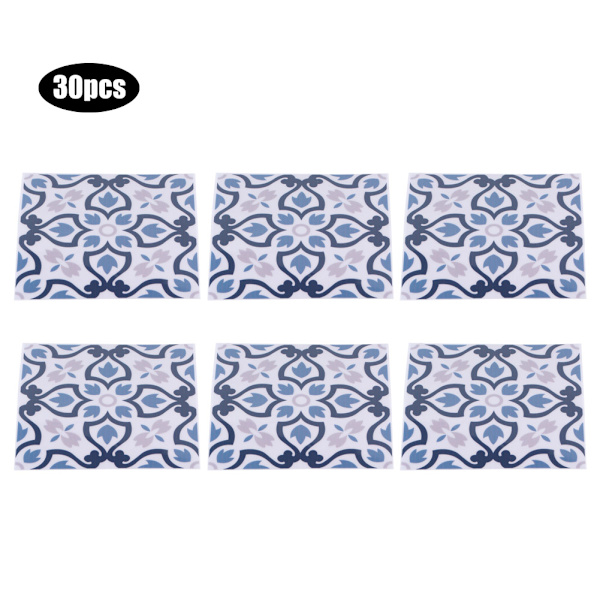 30 kpl Keramiikkalaatta Tarra Vedenpitävä Liukumaton Tarra Keittiön Kylpyhuoneen Seinän Lattian 10x10cm