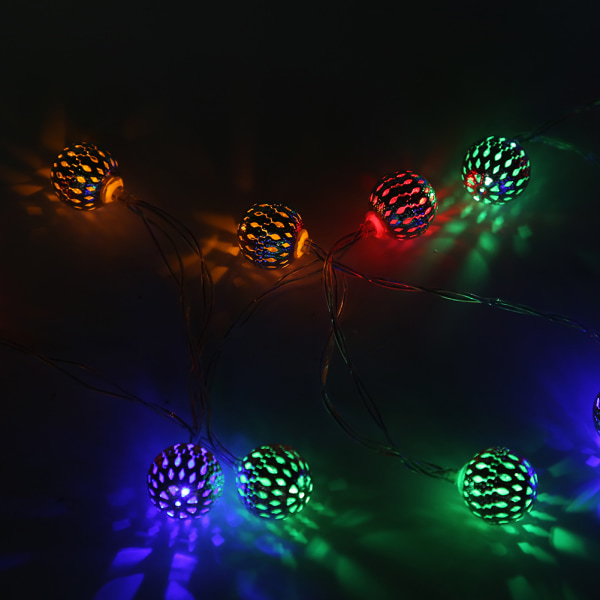 2,5 m 20 LED Ball Fairy String Lys for Soverom Hage Landskap Hage Hjem Ferie Fargerik