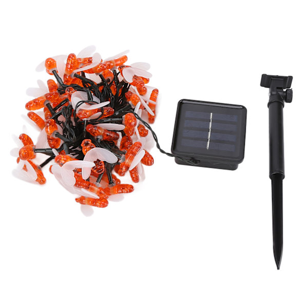 LED solcellslingor Bi-formade vattentäta dekorationsljus för utomhusträdgård Patio Varmvit 7M 50LED 8 arbetslägen