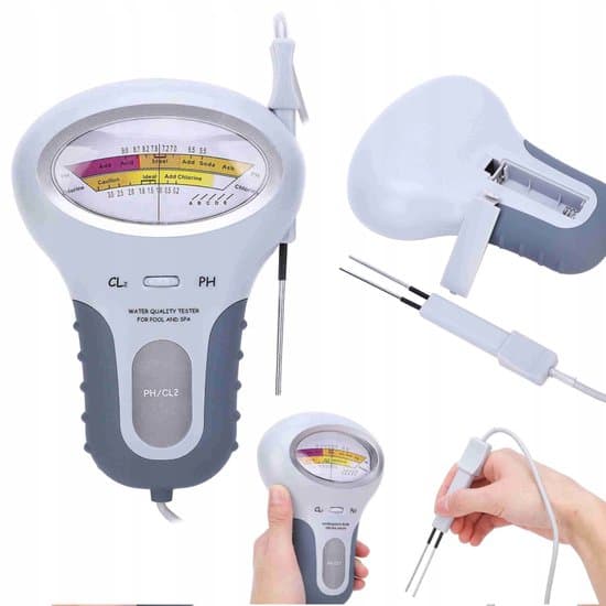 Vandkvalitetsmåler, pH-måler, klortester, digital vandtester pH & klor, 15 sekunders hurtigmåling, ingen kemiske reagenser, spa & akvarium