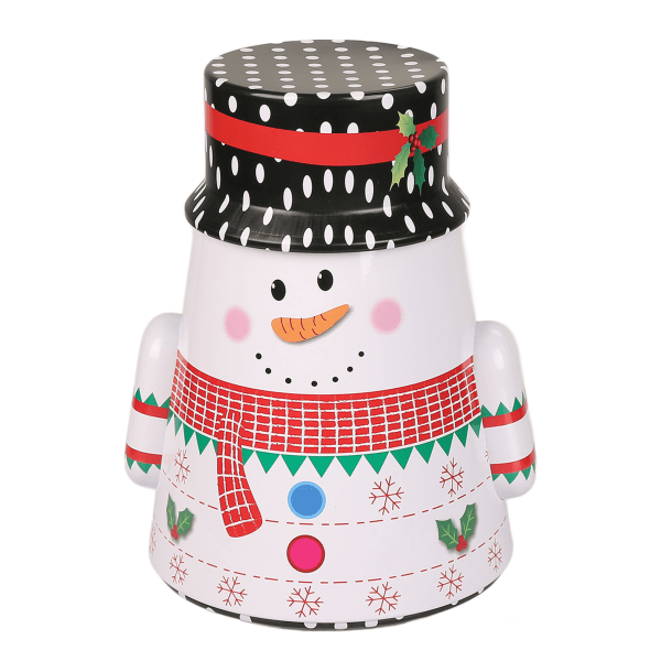 Christmas Candy Iron Box Roly Poly Design Santa Claus Snowman Godisburkar FörvaringsboxSnowman