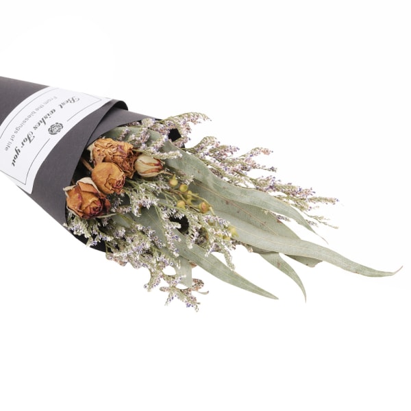 1 st torkade blommor bukett konstgjord ros prydnad för hem bröllopsfest present (#2)