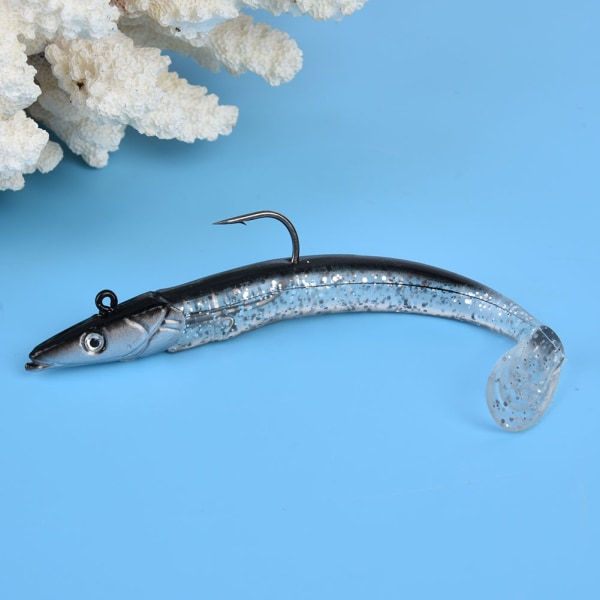 Fiskdragning Tonfiskform Bete Fiskeredskapskrok med jigghuvud fisketillbehör (svart&xilver)