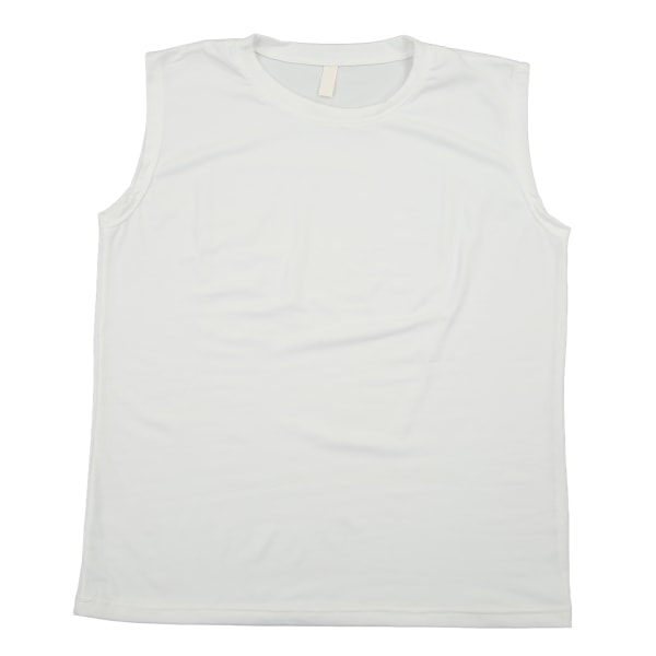 Träningslinne för män Ärmlösa muskelskjortor i ren färg för Bodybuilding Gym TrainingWhite 2XL