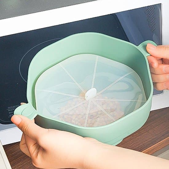 Foldable Popcorn Bowl with Handle, Heat Resistant, Portable Silicone Microwave Popcorn Maker (Cyan)