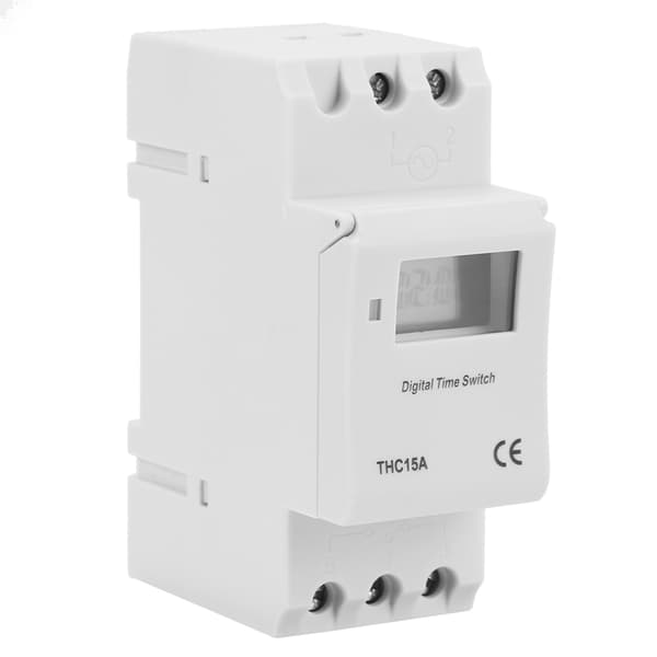 THC15A 220-240VAC 20A DIN-skinne digital timer, programmerbar ugentlig, 16A/20A
