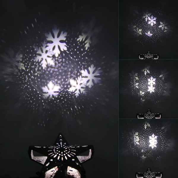 LED Snowflake Projector Star Christmas Tree Topper