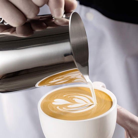 Kaffekande og mælkeskummer i rustfrit stål - 350 ml - til køkken, stue, hotel, caféer - Sølv