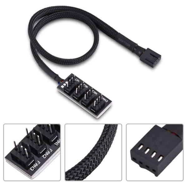 4-stifts strömsplitterkabeladapter för datorchassi/CPU-fläktar