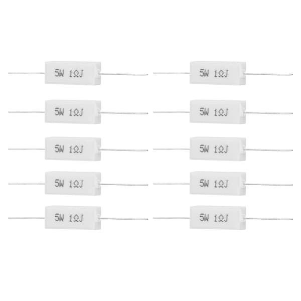 10 Pcs Cement Resistor Power Tolerance 5% Insulated Electronic Components 5W(1R)