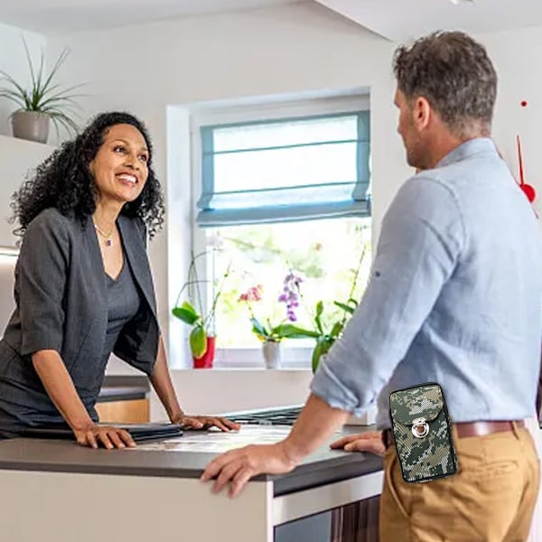 Kamouflage canvas mobiltelefonväska Bälte Fanny pack med spänne myntbörs för män